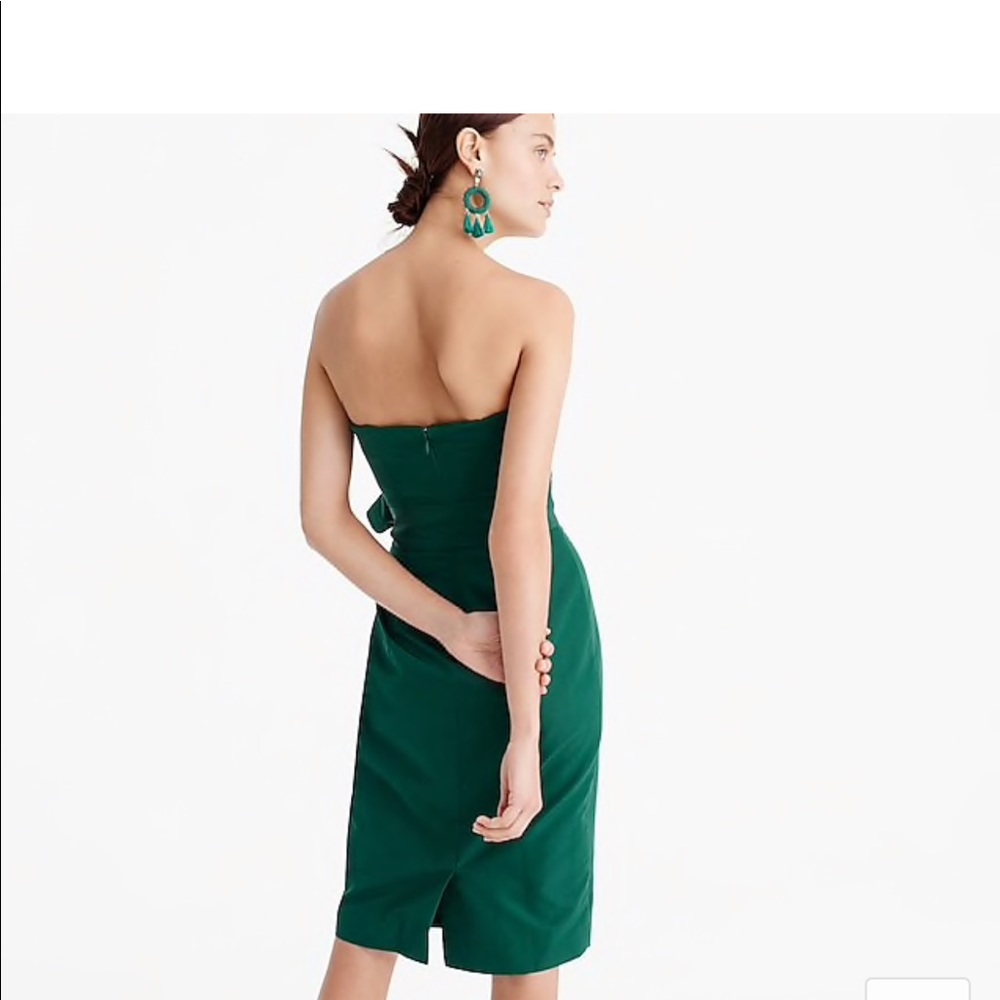Jcrew RED (not green) Tie-waist strapless dress - Picture 6 of 15